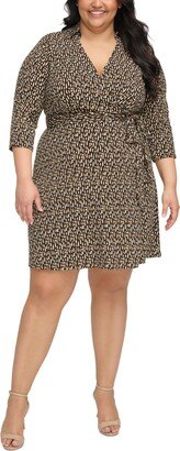 Plus Size Printed Belted Sheath Dress