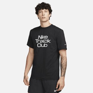 Men's Track Club Dri-FIT Short-Sleeve Running Top in Black