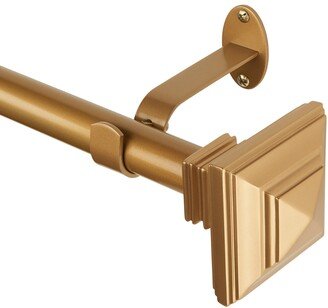 Florence Adjustable 86-120 Curtain Rod With Stacked Square Finials