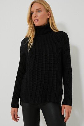 Black Shaker Turtleneck Sweater