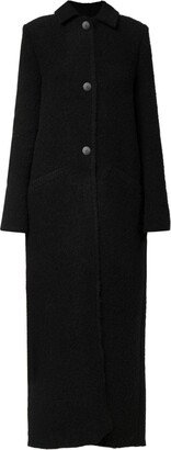 Single-Breasted Cotton-Wool Maxi Coat