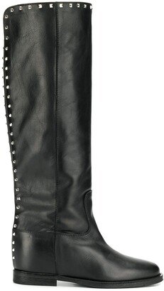 Studded Knee-High Boots