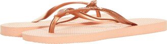 Women's Slim Crystal SW II Flip Flops - Swarovski Crystal Embellishment - Ballet Rose