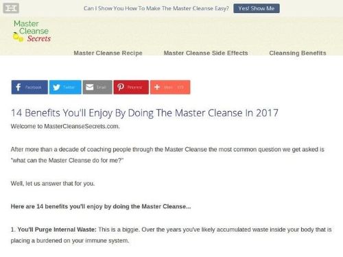 Mastercleansesecrets.com Promo Codes & Coupons