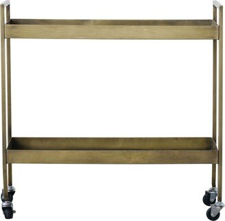 Metal 2-Tier Bar Cart on Caster Wheels