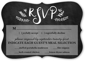 Rsvp Cards: Love And Laughter Forever Wedding Response Card, Black, Pearl Shimmer Cardstock, Bracket