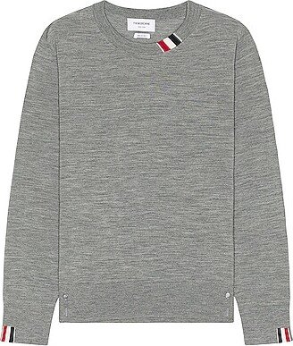 RWB Relaxed Fit Crew Neck Pullover In Light Grey in Grey