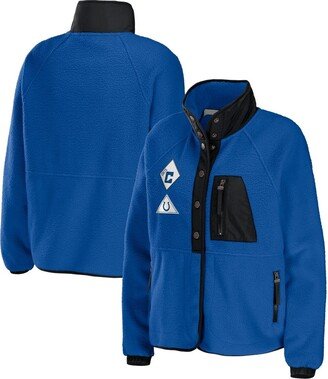 Women's Wear by Erin Andrews Royal Indianapolis Colts Polar Fleece Raglan Full-Snap Jacket