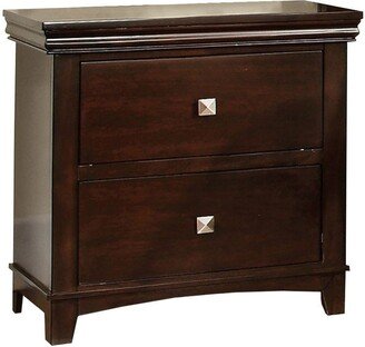 Pebble Transitional Nightstand, Brown Cherry Finish