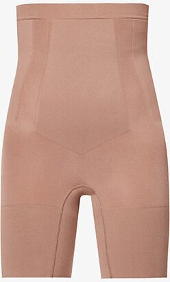 Womens Cafe AU ait Oncore High-waist Mid-thigh Stretch-woven Shorts