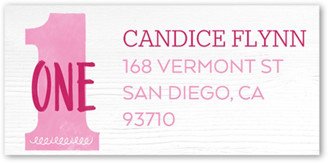 Address Labels: Onederful Girl Address Label, Pink, Address Label, Matte