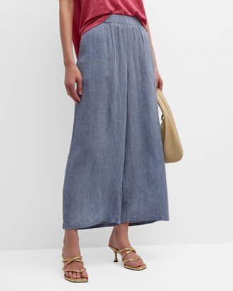 Cropped Wide-Leg Organic Linen Pants