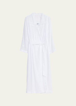 Celestine Celeste Ruched Lace-Trim Cotton Robe