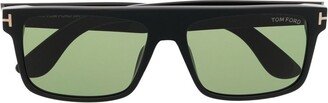 tinted-lens D-frame sunglasses