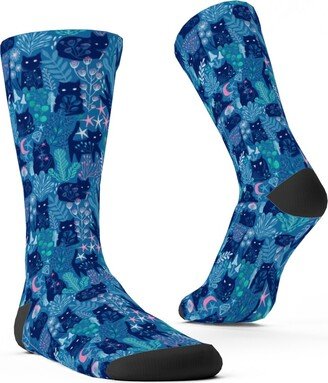 Socks: Meowgical Friends - Multicolor Custom Socks, Blue