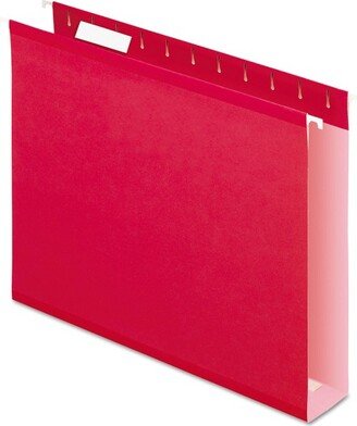 Reinforced 2 Extra Capacity Hanging Folders 1/5 Tab Letter Red 25/Box 4152X2RED