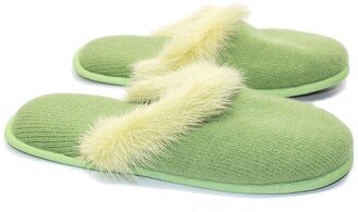 Ladies Slippers With Mink Fur Tails On Top-AB