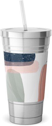 Travel Mugs: Abstract Minima - Multi Stainless Tumbler With Straw, 18Oz, Multicolor