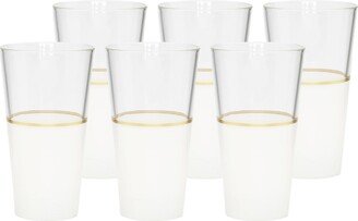 White Tumblers with Trim, Set of 6