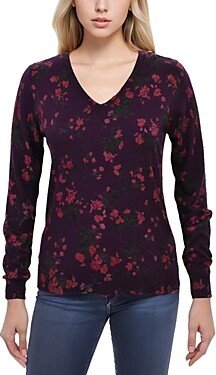 Floral V Neck Sweater