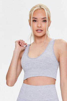 Women's Seamless Longline Sports Bra in Heather Grey Medium