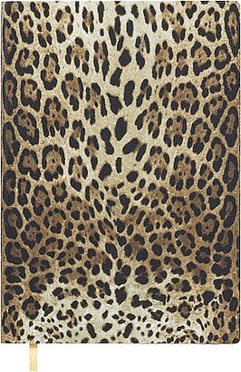 Dolce & Gabbana Casa Medium Leopard Notebook in Brown