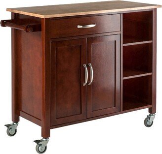 Mabel Kitchen Cart Wood/Walnut/Natural