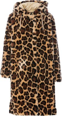 Leopard Print Hooded Coat