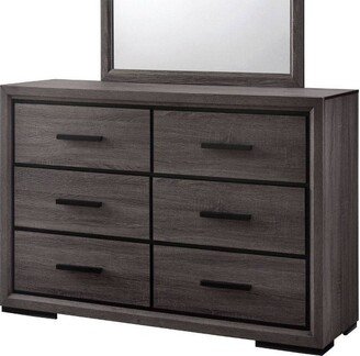 Flemming 6 Drawer Dresser Gray - miBasics