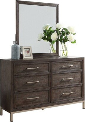 Broomfield 6 Drawer Dresser and Mirror Walnut - Steve Silver Co.