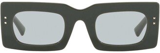 Rectangular Frame Sunglasses-CX