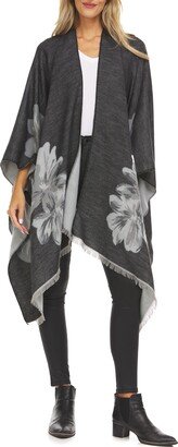 Floral Pattern Ruana Cape