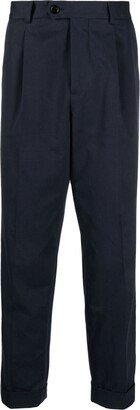 Slim-Cut Pleated Chino Trousers