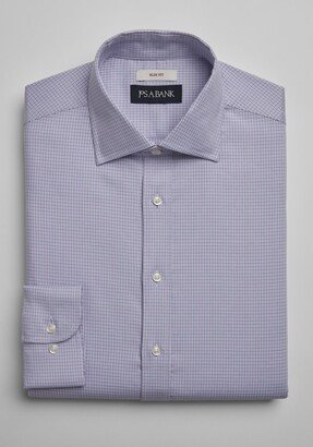 Men's Slim Fit Dobby Check Dress Shirt