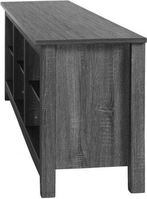 Noah Wooden 70 TV Stand with Open Storage Shelves Charcoal