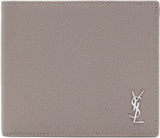 logo-plaque leather wallet-AE