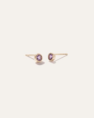 14k Gold Birthstone Stud Earrings