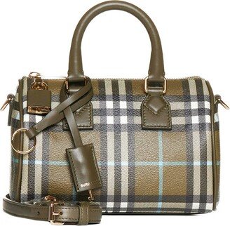 Mini Vintage Check-Printed Zipped Bowling Bag