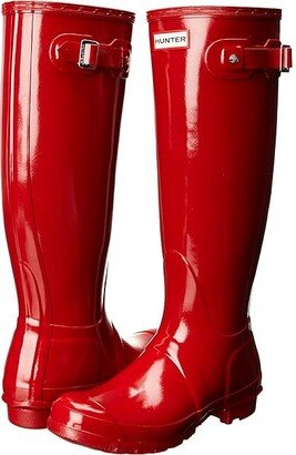 Tall Gloss Rain Boots (Military Red) Women's Shoes