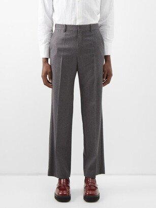 Pressed Wool Straight-leg Trousers