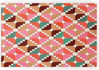 Showmemars Winter Retro Quilt Pattern Welcome Mat -Society6