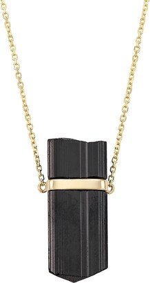 18K Yellow Gold & Black Tourmaline Pendant Necklace