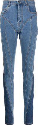 Spiral high-waisted skinny jeans