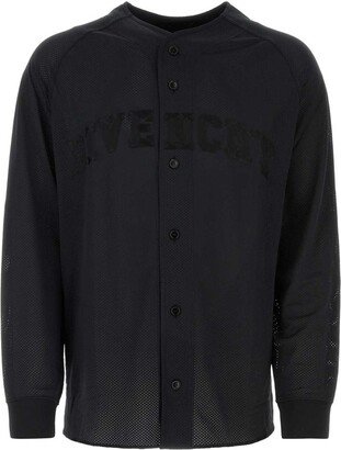 Mesh Detailed Long-Sleeved Shirt