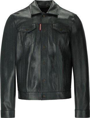 Dan Jean Green Leather Jacket