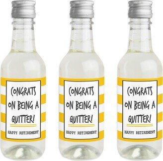 Big Dot Of Happiness Retirement Party - Mini Wine Bottle Label Stickers - Party Favor Gift - 16 Ct