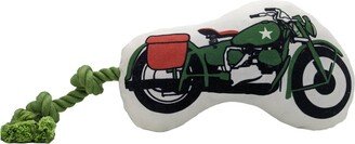 Jojo Modern Pets Retro Army Motorcycle Printed Plush Dog And Puppy Chew Toy