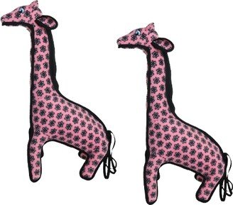 Tuffy Zoo Giraffe Pink , 2-Pack Dog Toys