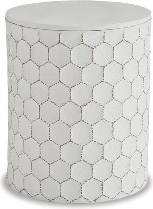 Polly Geometric Honeycomb Indoor & Outdoor Accent Stool