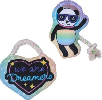 American Pet Supplies We Are Dreamers Plush Dog Toy Combo (Heart & Space Panda)